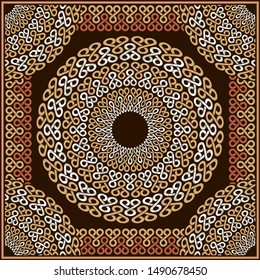 Fabric Print for Scarf, Shawl, Carpet, Kerchief, Bandana, Handkerchief, Square Pattern Design, Textile Fashion African, vector illustration file.