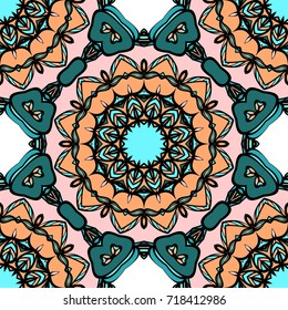 Fabric print for wallpaper colors floral ornament. vector illustration. seamless pattern