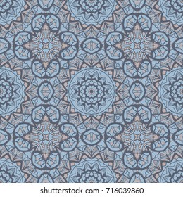 Fabric print for wallpaper turquoise colors floral ornament. vector illustration. seamless pattern