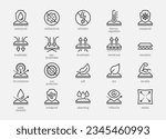 Fabric Properties and Characteristics Vector Icon Set