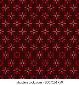 Fabric red tone flower seamless pattern,ethnic pattern traditional background Design for carpet,wallpaper,clothing,wrapping,batik,fabric,embroidery