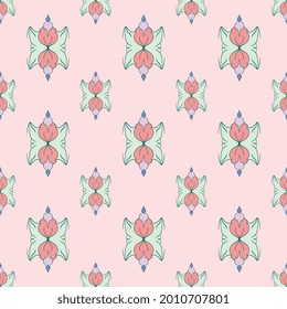 fabric repeat pattern, seamless vector repeat patterns, hand-drawn repeat patterns for textile, gift wrapper, background, etc. pattern swatch added to the swatch panel.
