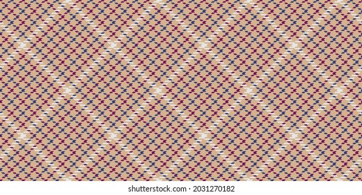 fabric repeatable diagonal texture dark blue and burgundy red checkered stipes on beige for plaid, gingham, tablecloths, shirts, tartan, clothes, dresses, bedding, blankets, costume, tweed