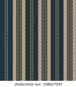 Fabric retro color style.stripe pattern with blue and gold vertical parallel stripes.Vector abstract background.