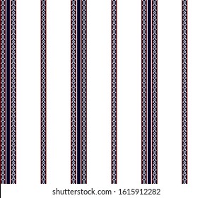 Fabric retro color style.stripe pattern with blue,red and white vertical parallel stripes.Vector abstract background.