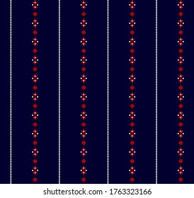 Fabric retro color style.stripe pattern with Blue, White and Red vertical parallel stripes.Vector abstract background.