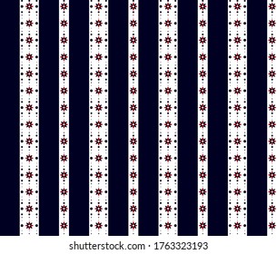 Fabric retro color style.stripe pattern with Blue, White and Red vertical parallel stripes.Vector abstract background.