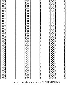 Fabric retro color style.stripe pattern with Black and white vertical parallel stripes.Vector abstract background.