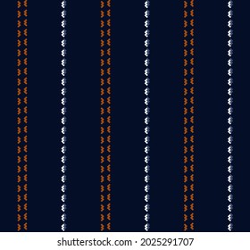 Fabric retro color style.stripe pattern with Navy Blue, Orange and white vertical parallel stripes.Vector abstract background.