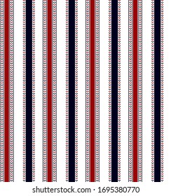Fabric retro stripe seamless pattern with Navy Blue, Red and white colors vertical parallel stripes.Vector stripe pattern abstract background.