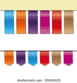 fabric ribbons in different colors