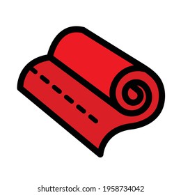 Fabric roll color icon. Simple style vector illustration with ability to change.