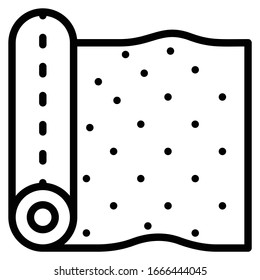 Fabric Roll Concept, No woven Unstiched clothing fabric vector icon design