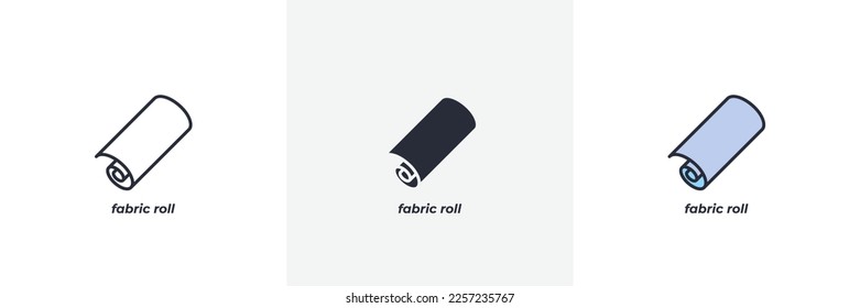 fabric roll icon. Line, solid and filled outline colorful version, outline and filled vector sign. Idea Symbol, logo illustration. Vector graphics