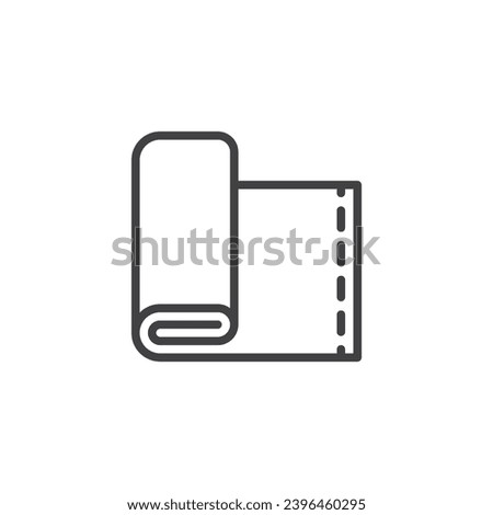 Fabric roll line icon. linear style sign for mobile concept and web design. Folded fabric outline vector icon. Symbol, logo illustration. Vector graphics