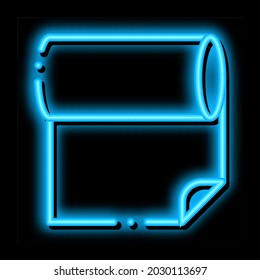 Fabric Roll neon light sign vector. Glowing bright icon Fabric Roll sign. transparent symbol illustration