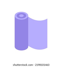 Fabric roll for sewing isometric icon.