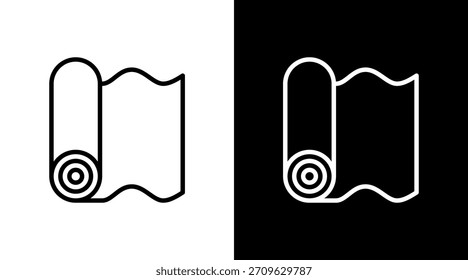 Fabric Roll White Icon Set Design