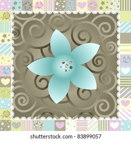 fabric with roses and hearts