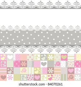 fabric with roses and hearts