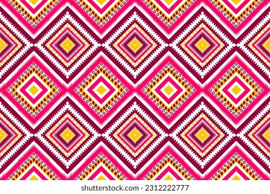 fabric and rug design ethnic tile repeat pattern abstract textile print wallpaper square circle star pink yellow white brown
