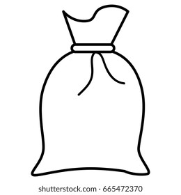 Fabric sack isolated icon