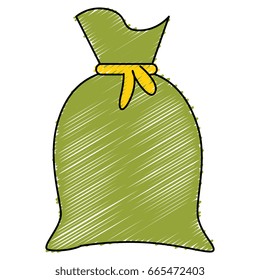 Fabric sack isolated icon