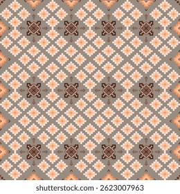 Fabric sameless embroidery pixel pattern
