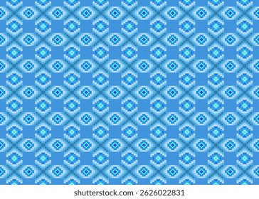 Fabric sameless embroidery pixel pattern
