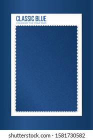 fabric sample textile swatch vector. Color of the year 2020 classic blue . 