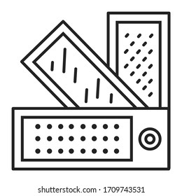 Fabric samples palette black line icon. Different types and colors of fabric. Depends on the taste of the buyer. Pictogram for web page, mobile app, promo. UI UX GUI design element. Editable stroke