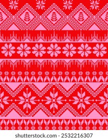 Fabric sarong motif border woven pattern art element geometry Flower