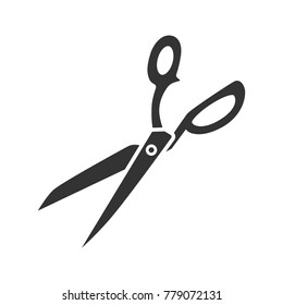 Fabric scissors glyph icon. Shears. Silhouette symbol. Negative space. Vector isolated illustration