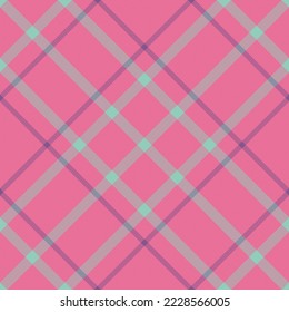 Fabric seamless check. Pattern vector texture. Textile plaid tartan background in light and pink colors.