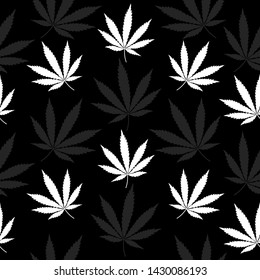 Fabric seamless pattern Hemp plant background textiles