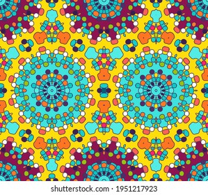 Fabric Nahtloses Muster.  Mosaikhintergrund im Sommer oder Frühling.