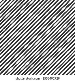 Fabric seamless pattern with textile line texture, black on white background. Simple wallpaper doodle stripes, grunge backdrop, monochrome design element.