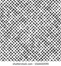 Fabric seamless pattern with textile mesh texture, white on black background. Simple wallpaper doodle grid, grunge canvas backdrop, monochrome design element.