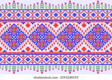 fabric seamless pattern traditional design for background wallpaper clothing wrapping fabric batik illustration embroidery style.