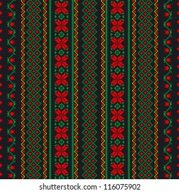 Fabric seamless pattern with traditional motifs