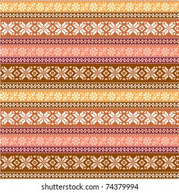 fabric seamless pattern with traditional ornaments in warm colors