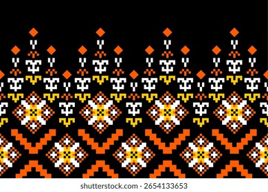 Fabric Seamless Pixel Art Pattern. vector illustration