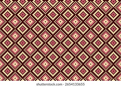 Fabric Seamless Pixel Art Pattern. vector illustration