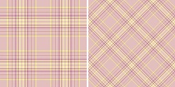 Fabric Seamless Plaid Of Textile Pattern Tartan With A Texture Check Vector Background Set In Happy Colors.