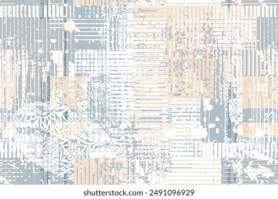 fabric seamless pops cultures texture with geo textured shapes pattern, grunge background, trendy digital print pattern designs 