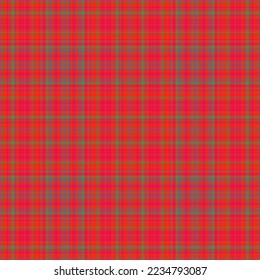 Fabric seamless tartan. Pattern textile texture. Background plaid vector check in bright and red colors.