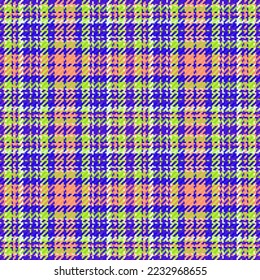 Fabric seamless textile. Background pattern plaid. Tartan texture check vector in violet and white colors.