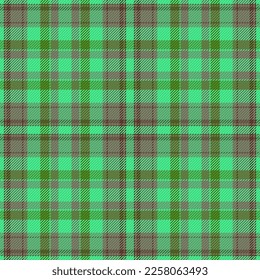 Fabric seamless textile. Check pattern plaid. Vector background tartan texture in orange and green colors.