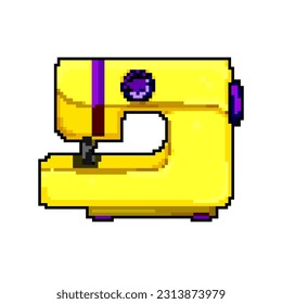 fabric sew machine game pixel art retro vector. bit fabric sew machine. old vintage illustration