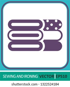 Fabric, sewing material. Vector Icon. Simple vector illustration for graphic and web design.